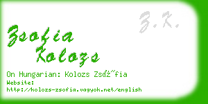 zsofia kolozs business card